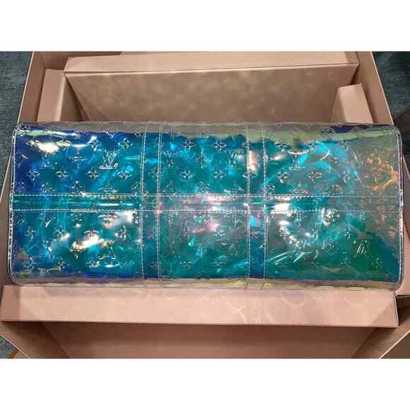 Louis Vuitton Keepall Bandouliere 50 Prism PVC Clear Logo Weekend Travel Bag - Picture 12 of 12